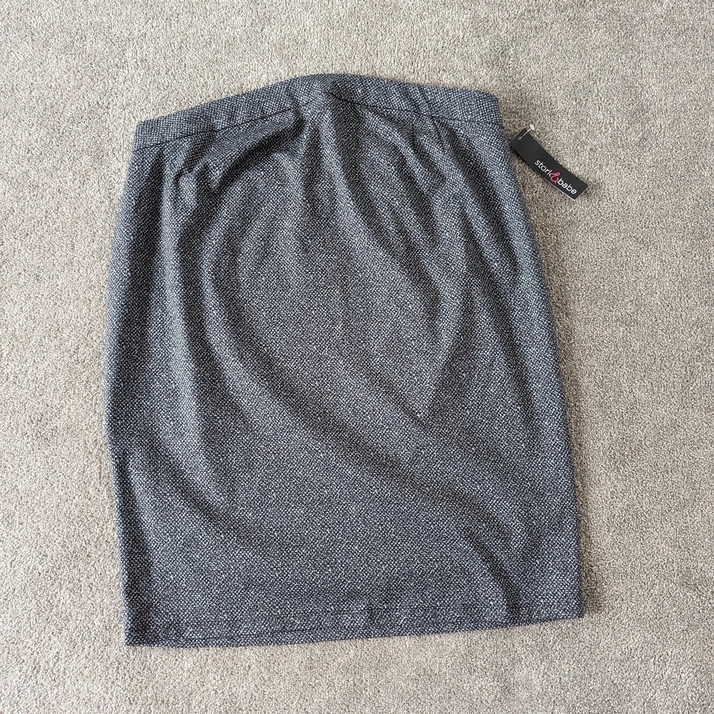 Stork Babe Skirt Black Silver Gray NEW NWT Maternity